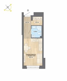 32,4 м², квартира-студия 4 625 000 ₽ - изображение 9