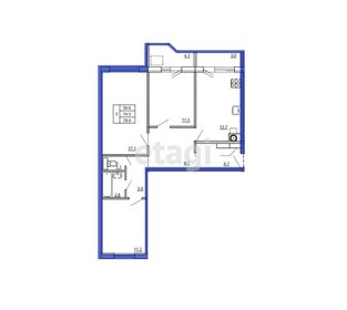 Квартира 74,9 м², 3-комнатная - изображение 1