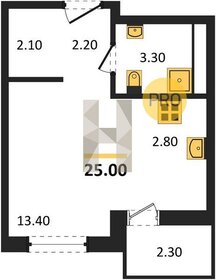 Квартира 25 м², студия - изображение 1