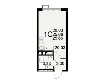 Квартира 25,7 м², студия - изображение 1