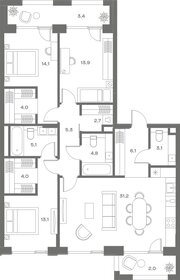 Квартира 112,8 м², 3-комнатная - изображение 1