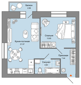 56 м², 2-комнатная квартира 9 603 300 ₽ - изображение 40