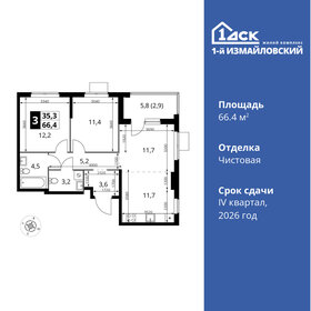 67 м², 3-комнатная квартира 23 386 350 ₽ - изображение 51