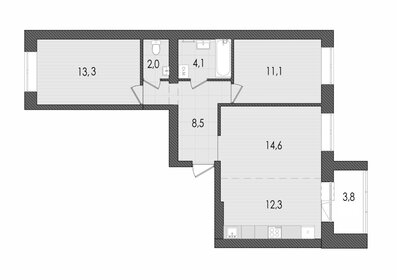 56,7 м², 3-комнатная квартира 6 100 000 ₽ - изображение 56