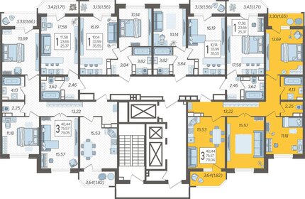 78,9 м², 3-комнатная квартира 10 397 702 ₽ - изображение 42