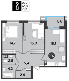 72,4 м², 2-комнатная квартира 8 702 480 ₽ - изображение 22