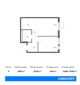 40,8 м², 1-комнатная квартира 6 521 789 ₽ - изображение 1