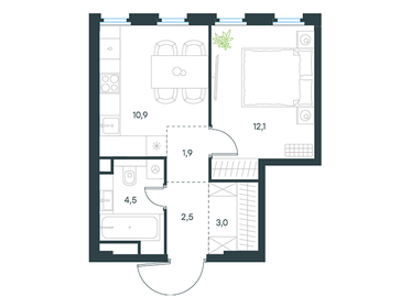 36,4 м², 1-комнатная квартира 14 630 718 ₽ - изображение 7
