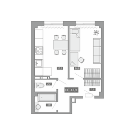 30,7 м², 1-комнатная квартира 4 700 000 ₽ - изображение 79