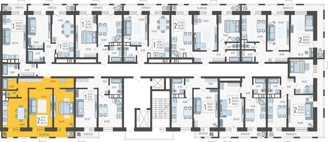 66,7 м², 2-комнатная квартира 9 631 480 ₽ - изображение 22