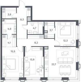 Квартира 101,8 м², 3-комнатная - изображение 1