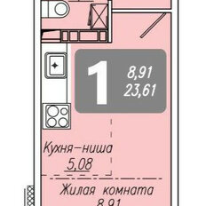 Квартира 23,6 м², 1-комнатная - изображение 1