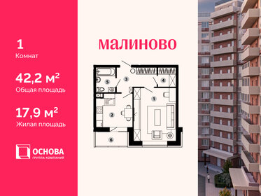42,8 м², 1-комнатная квартира 6 300 000 ₽ - изображение 32
