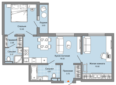 65,3 м², 3-комнатная квартира 4 149 000 ₽ - изображение 56