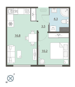 39 м², 1-комнатная квартира 3 950 000 ₽ - изображение 14