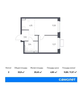 Квартира 32,8 м², 2-комнатная - изображение 1