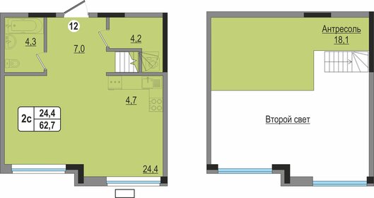 59,6 м², 3-комнатная квартира 6 804 723 ₽ - изображение 16