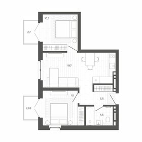 Квартира 52,8 м², 3-комнатная - изображение 1