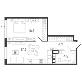 Квартира 45,4 м², 1-комнатная - изображение 1