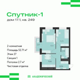 Квартира 52,7 м², 2-комнатная - изображение 1