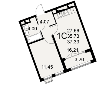 37,3 м², 1-комнатная квартира 6 200 000 ₽ - изображение 56