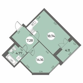 Квартира 47 м², 1-комнатная - изображение 1