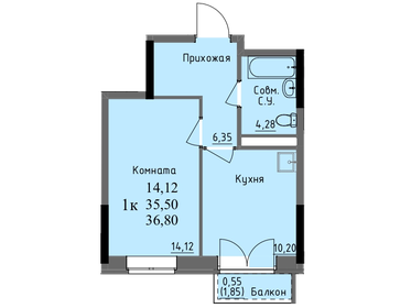 27,4 м², 1-комнатная квартира 2 200 000 ₽ - изображение 65