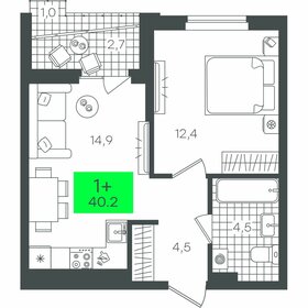 39,4 м², 1-комнатная квартира 5 070 000 ₽ - изображение 7