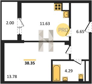 Квартира 38,4 м², 1-комнатная - изображение 1