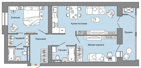 57 м², 3-комнатная квартира 7 430 280 ₽ - изображение 15