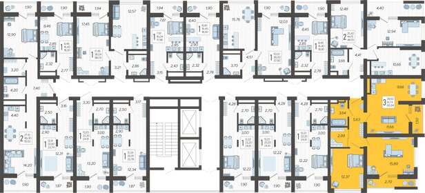 71 м², 3-комнатная квартира 16 000 000 ₽ - изображение 128