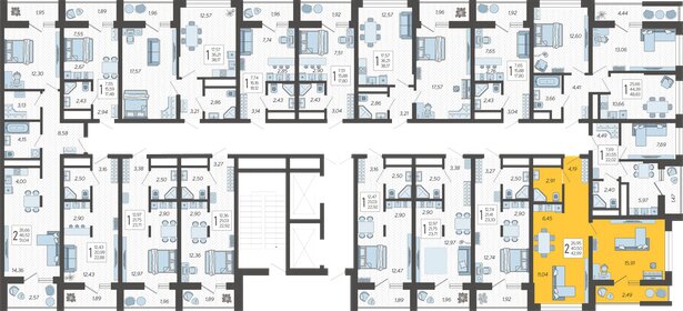 38,1 м², 2-комнатная квартира 16 668 750 ₽ - изображение 93