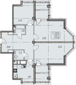 97,7 м², 3-комнатная квартира 23 457 600 ₽ - изображение 21