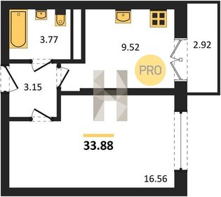 Квартира 33,9 м², 1-комнатная - изображение 1