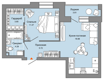 48,3 м², 2-комнатная квартира 4 530 000 ₽ - изображение 91