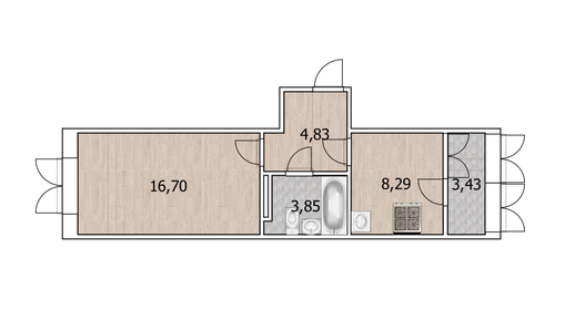 36,8 м², 1-комнатная квартира 4 300 000 ₽ - изображение 46