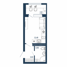 Квартира 22,3 м², студия - изображение 1