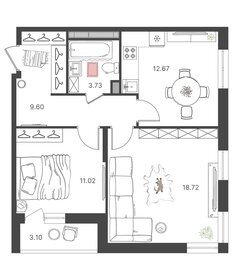 55,3 м², 2-комнатная квартира 5 300 000 ₽ - изображение 52