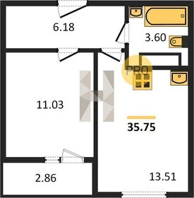 Квартира 35,8 м², 1-комнатная - изображение 1