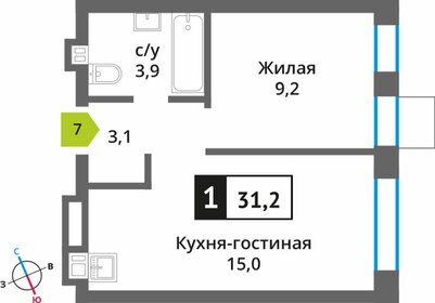 31 м², 1-комнатная квартира 6 500 000 ₽ - изображение 86
