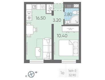 30,7 м², 1-комнатная квартира 6 220 500 ₽ - изображение 66