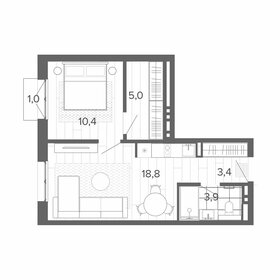 Квартира 41,8 м², 2-комнатная - изображение 1