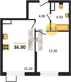 Квартира 36,9 м², 1-комнатная - изображение 1