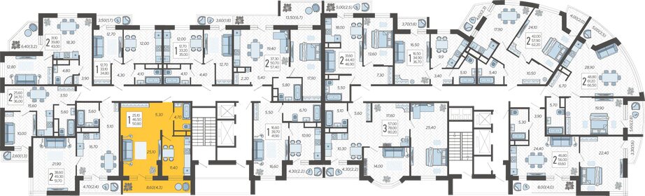 50,8 м², 1-комнатная квартира 6 766 560 ₽ - изображение 32