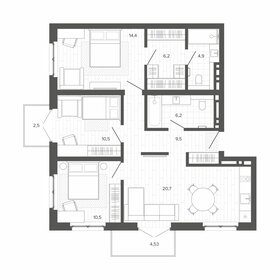 85,4 м², 4-комнатная квартира 14 743 000 ₽ - изображение 9