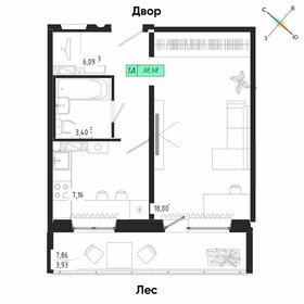 Квартира 38,6 м², 1-комнатная - изображение 1