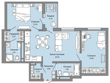 66 м², 3-комнатная квартира 5 850 000 ₽ - изображение 47