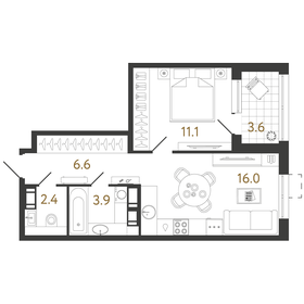 Квартира 40 м², 1-комнатная - изображение 1