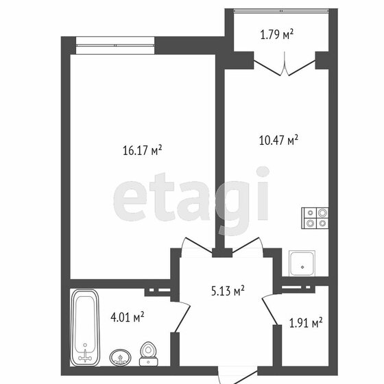 41,2 м², 1-комнатная квартира 2 870 000 ₽ - изображение 1