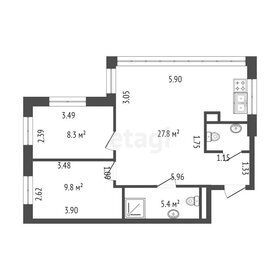 Квартира 52,7 м², 2-комнатные - изображение 2